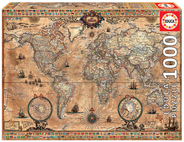 Educa Antique World Map Kuviopalapeli 1000 kpl Kartat Educa Antique World Map Kuviopalapeli 1000 kpl Kartat