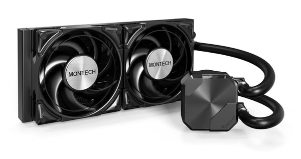 Miniatyrbillede 1 af 3: Montech HyperFlow Silent 240 Processor Alt-i-en væskekøler 12 cm Sort 1 stk