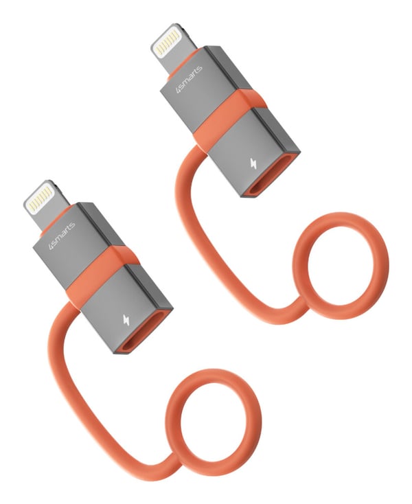 Pikkukuva 1 / 9: 4smarts 541522 videokaapeli-adapteri Lightning USB Type-C Harmaa, Oranssi