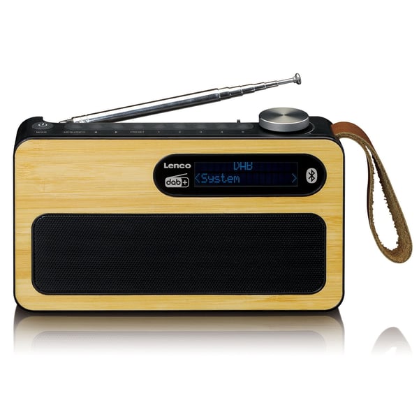 Miniatyrbillede 2 af 6: Lenco PDR-040 Bærbar Analog & digital Bamboo, Sort
