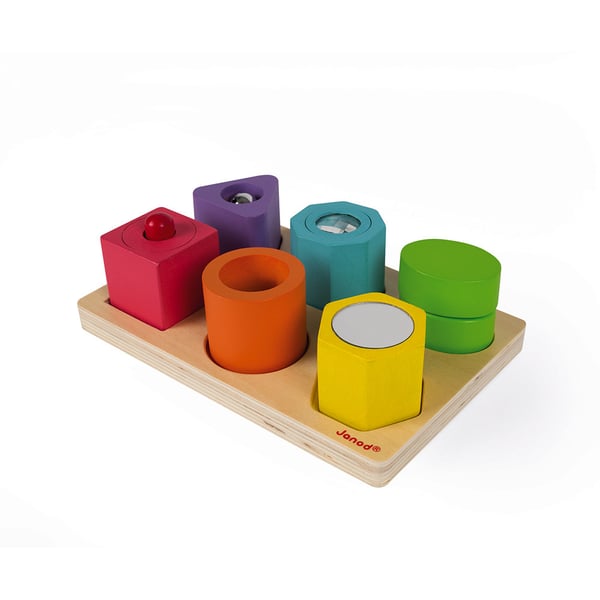 JANOD I Wood Shapes & Sounds 6-Block Puzzle (wood)