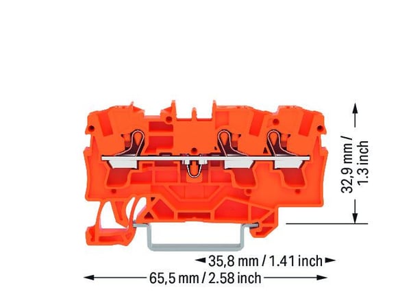 Wago 2204-1302 terminal Orange