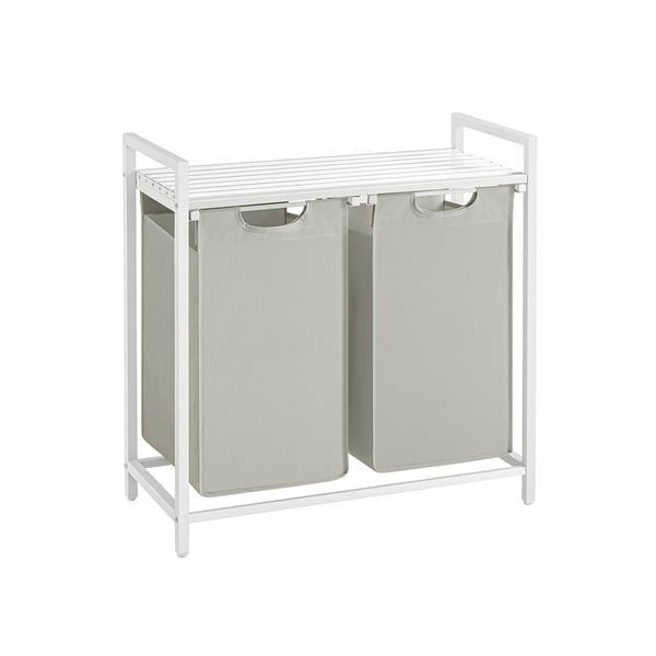 Songmics BLH201W01 tvättkorg 92 l Rektangulär MDF, Oxford, Stål Vit