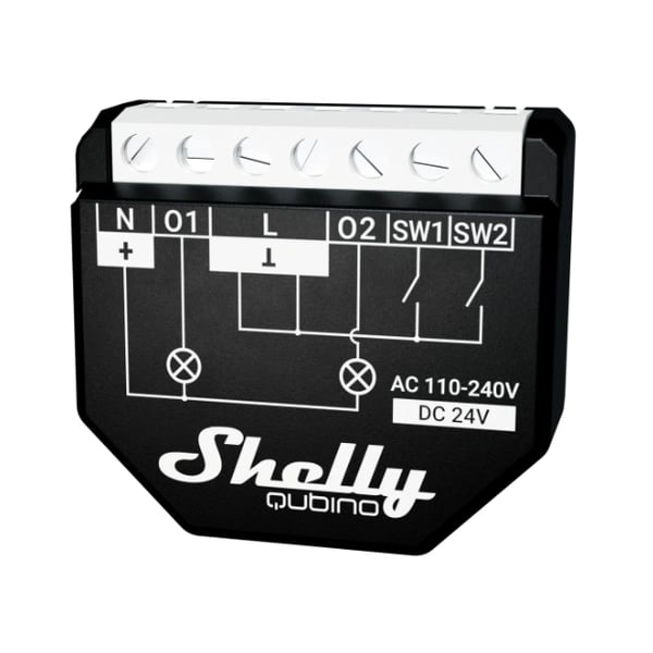 Shelly Qubino WAVE 2PM Smart strömställare Svart