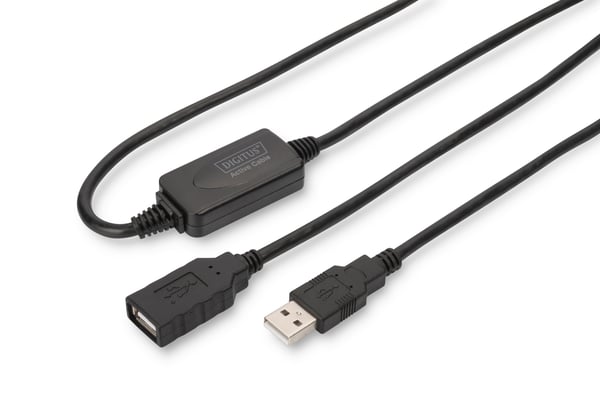 Miniatyrbillede 1 af 3: Digitus DA-73101 USB-kabel USB 2.0 15 m USB A 0,48 Gbit/sek. Sort