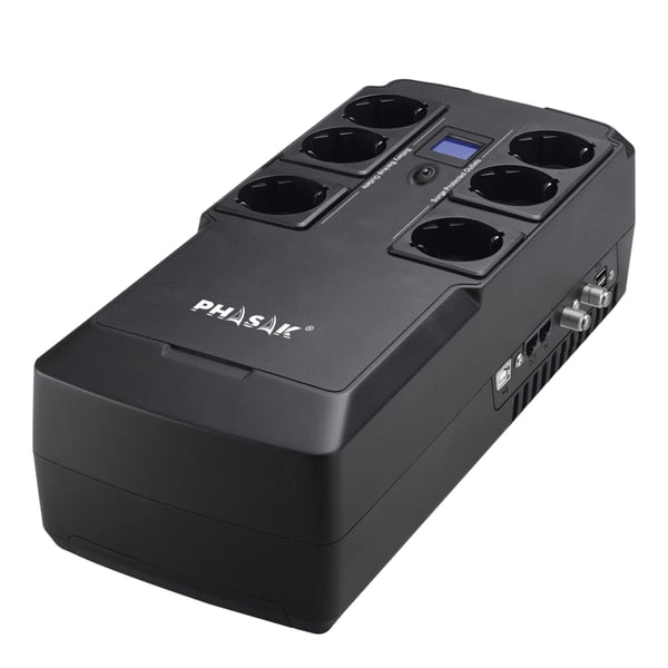 Pikkukuva 1 / 7: Phasak Kryptos UPS-virtalähde Linjainteraktiivinen 0,8 kVA 480 W 6 AC-pistorasia(a)