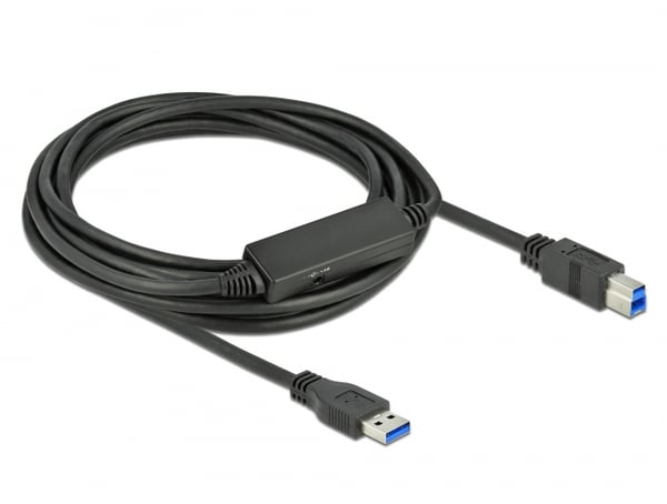 Miniatyrbillede 1 af 2: DeLOCK 85379 USB-kabel USB 3.2 Gen 1 (3.1 Gen 1) 5 m USB A USB B 5 Gbit/sek. Sort