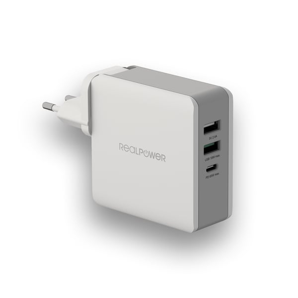 Pikkukuva 1 / 5: RealPower DeskCharge-65 Travel Universaali Harmaa AC Sisätila