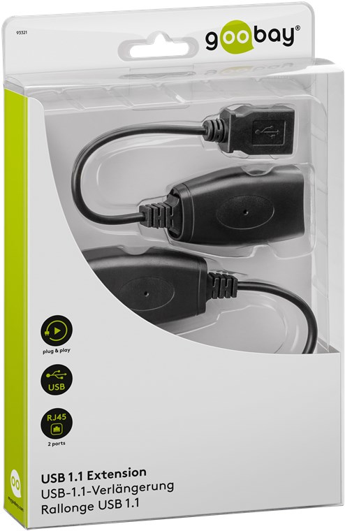 Miniatyrbillede 2 af 3: Goobay 93321 kabel kønsskifter USB A, RJ45 Sort