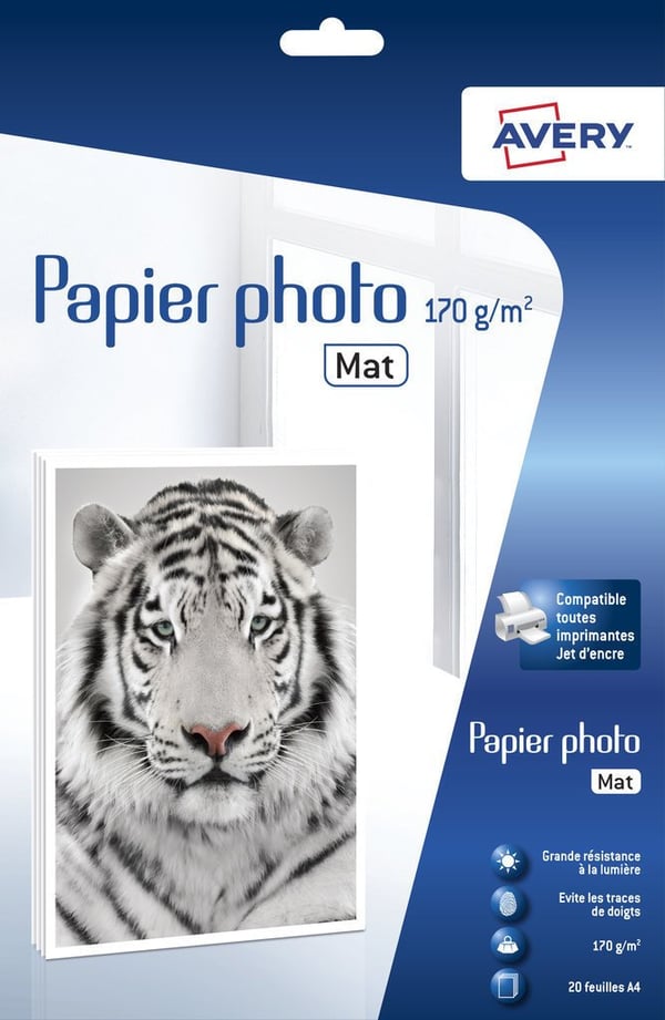 Avery 2585-20 fotopapper A4 Vit Matt Avery 2585-20 fotopapper A4 Vit Matt