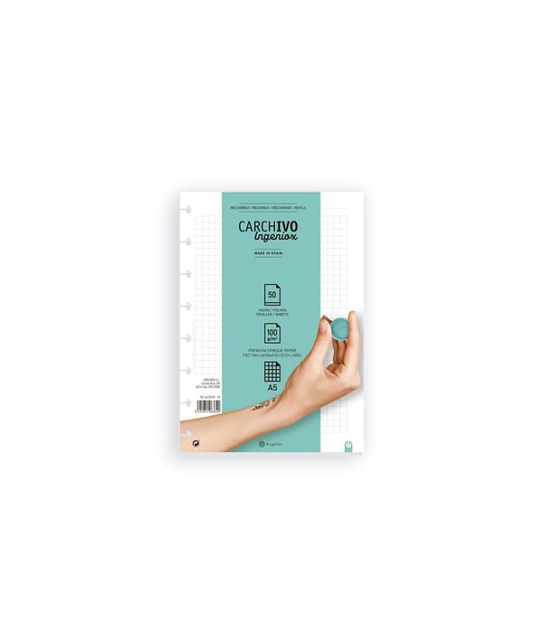 Miniatyrbillede 1 af 3: CARCHIVO 66105105 blok med hul 150 x 210 mm (A5) 50 ark