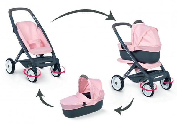 SMOBY Maxi Cosi 3-i-1 klapvogn lyserød 253121