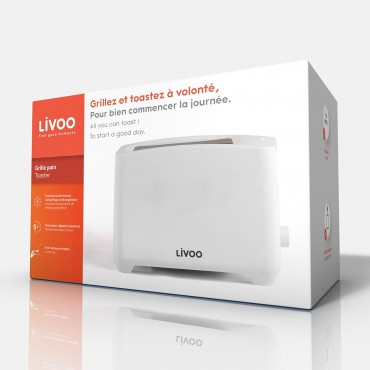 Livoo DOD162W brödrostar 2 skivor 750 W Vit