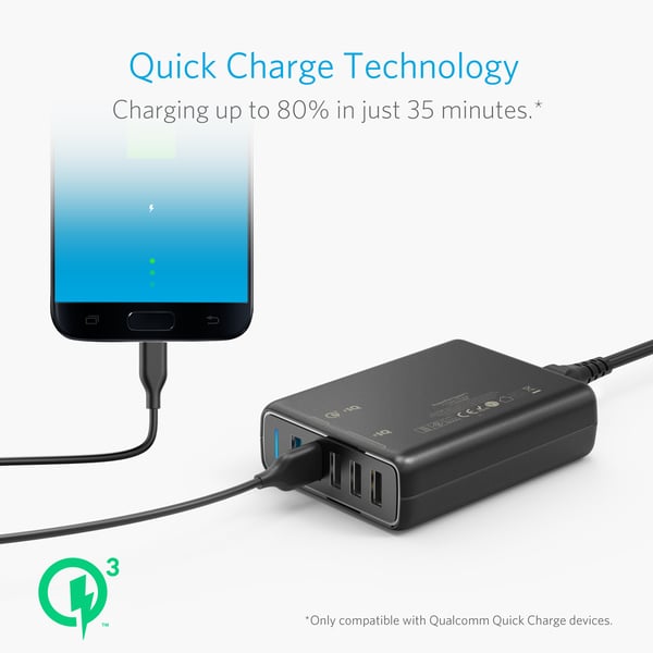 Anker PowerPort Speed 5 Universel Sort Vekselstrøm Indendørs