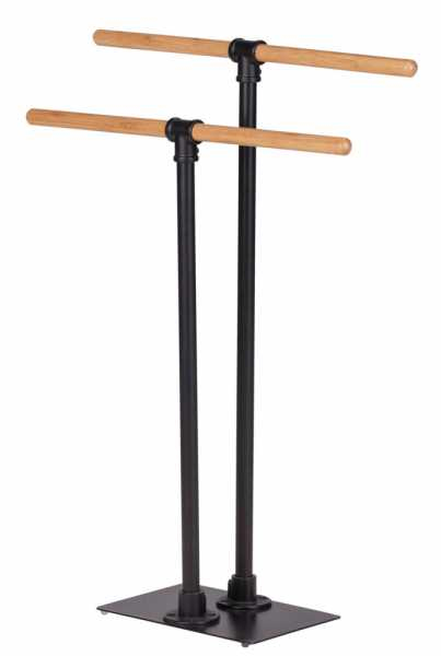WENKO 24975800 pyyheteline & rengas Lattialla seisova Bamboo, Musta WENKO 24975800 pyyheteline & rengas Lattialla seisova Bamboo, Musta