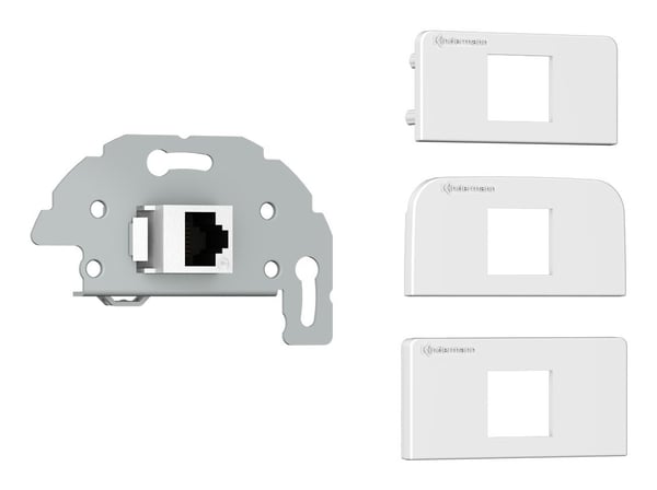 Kindermann 7456000526 stikkontakt RJ-45 Grå, Hvid