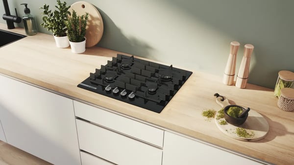 Miniatyrbild 4 av 5: Bosch PRP6A6H40 spishällar Svart Inbyggd 60 cm Gas 4 zone(s)