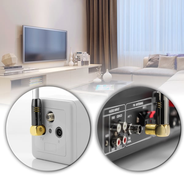 Miniatyrbillede 5 af 6: deleyCON MK-MK314 koaxial kabel 15 m TV plug TV socket Hvid