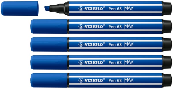 Miniatyrbillede 1 af 7: STABILO Pen 68 MAX filtpen Blå 5 stk