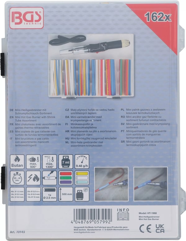 BGS technic Mini Hot Gas Burner with Shrink Tube Assortment