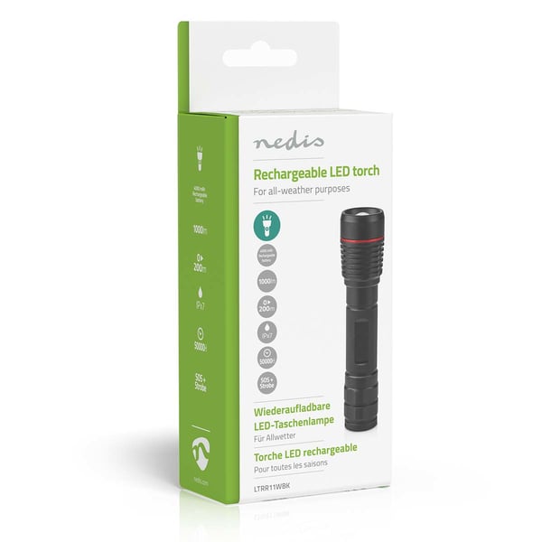 Nedis LTRR11WBK taskulamppu Musta Käsikokoinen taskulamppu LED