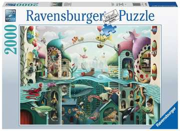 Miniatyrbild 1 av 2: Ravensburger If Fish Could Walk Pussel 2000 styck Konst