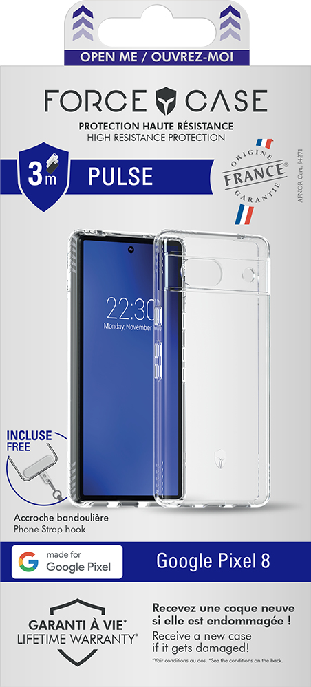 Miniatyrbillede 2 af 2: FORCE CASE FCPULSPIXEL8T mobiltelefon etui 15,8 cm (6.2") Cover Transparent