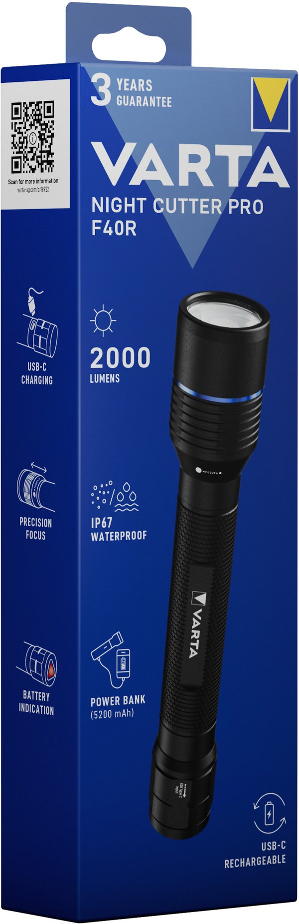 Miniatyrbillede 2 af 5: Varta Night Cutter Pro F40R med batteri (18922101111)