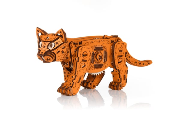 Miniatyrbild 1 av 12: Eco Wood Art Ginger Kitten 3D-pussel Djur