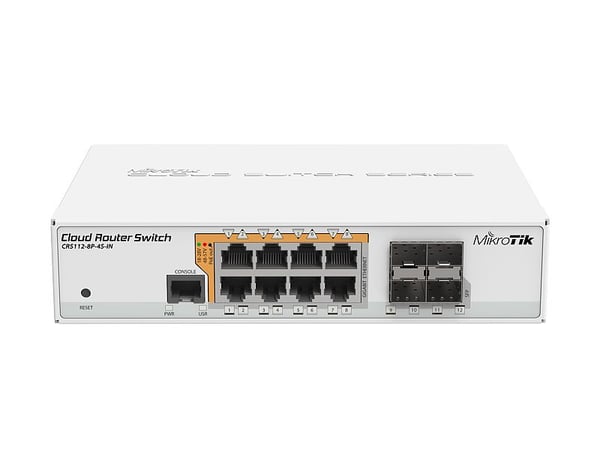 Mikrotik CRS112-8P-4S-IN verkkokytkin Gigabit Ethernet (10/100/1000) Power over Ethernet -tuki Valkoinen