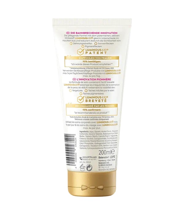 Miniatyrbillede 4 af 5: NIVEA Luminous Body Creme 200 ml Fløde Kvinder