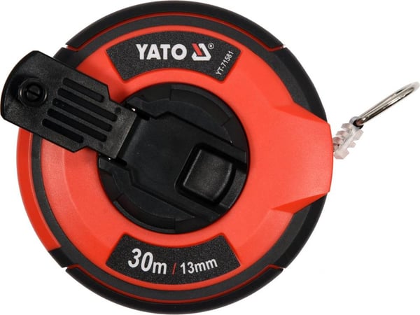 Yato YT-71581 målebånd 30 m Acrylonitrilbutadienstyren, Nylon, Gummi, Stål Sort, Rød