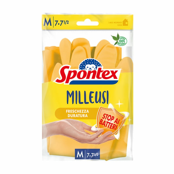 Miniatyrbillede 1 af 2: Spontex 12202167 rengøringshandske Latex Gul Unisex M