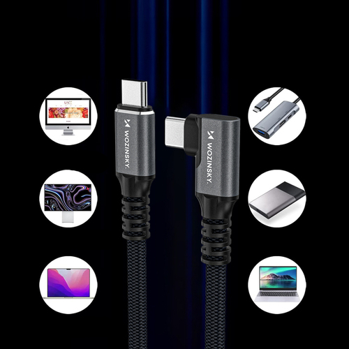 Miniatyrbillede 11 af 11: Wozinsky WPS2-UY41S USB-kabel 2 m USB C 40 Gbit/sek. Sort