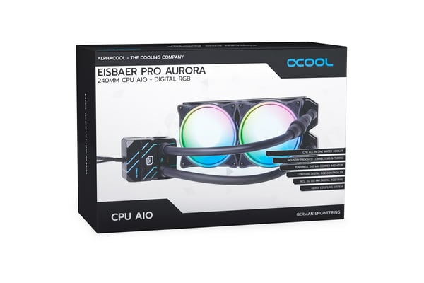 Miniatyrbillede 6 af 10: Alphacool Eisbaer Pro Aurora 240 Processor Alt-i-en væskekøler 12 cm