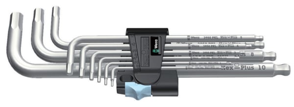 Wera 05073544001 hex-avain L-muotoinen kuusiokoloavainsetti Metrinen 9 kpl