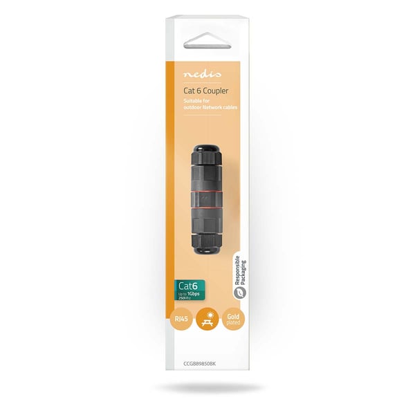 Miniatyrbillede 2 af 8: Nedis CCGB89850BK kabelsamler 2x RJ-45 Sort