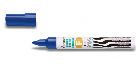 Pilot SCA-F, Super Color markeringspennor Rundad spets Blå 1 styck
