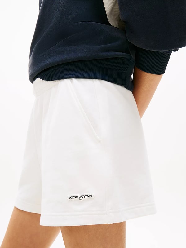 Tommy Hilfiger Logo Sueded Terry Relaxed Sweat Shorts Naaras Ecru
