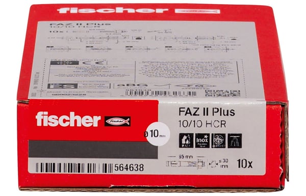 Miniatyrbild 2 av 6: Fischer 564638 skruvankare och väggplugg 10 styck 95 mm