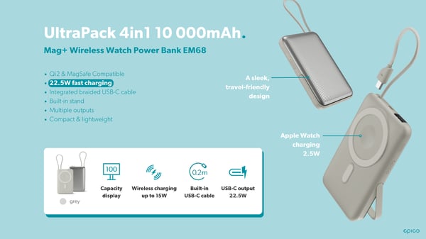 Epico 9915101900050 powerbank Grå