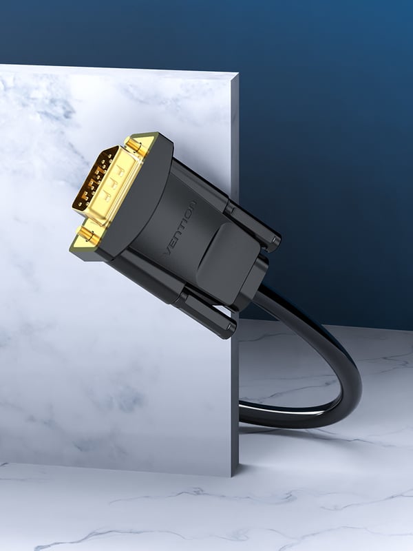 Vention EABBG videokabeladapter 1,5 m DVI VGA (D-Sub) Svart