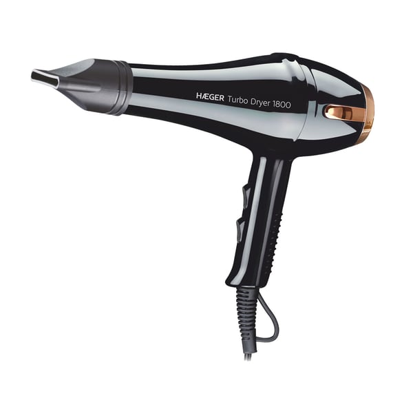 Haeger TURBO DRYER hårfön 1800 W Svart, Guld