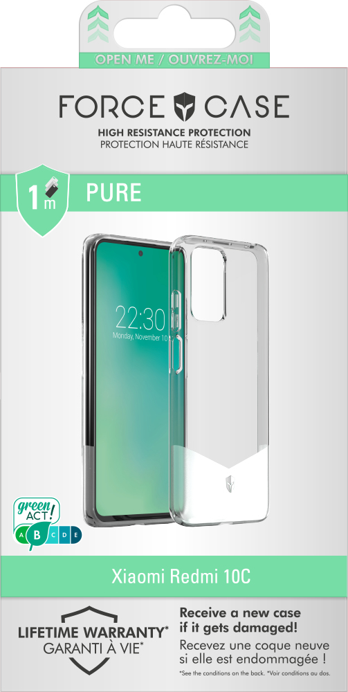 FORCE CASE FCPUREXR10CT mobiltelefon etui Transparent
