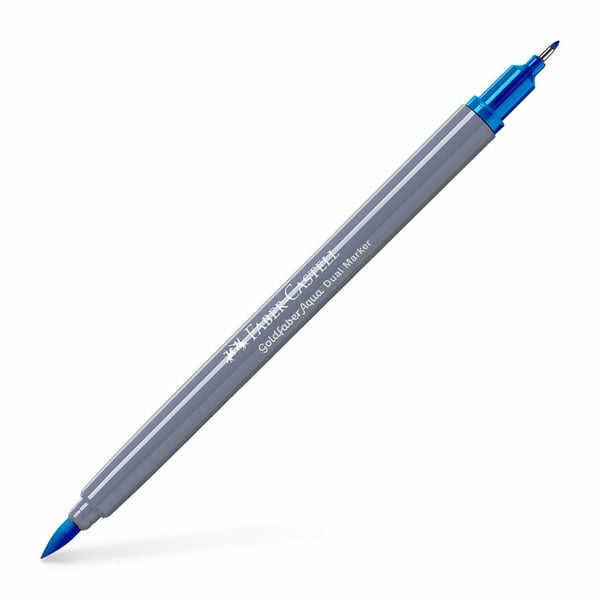 Miniatyrbillede 1 af 3: Faber-Castell Goldfaber Aqua Dual fineliner Fin Blå 1 stk