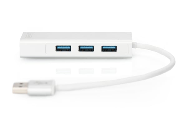Miniatyrbild 3 av 7: DIGITUS USB 3.0 3-Port Hub & Gigabit LAN-Adapter