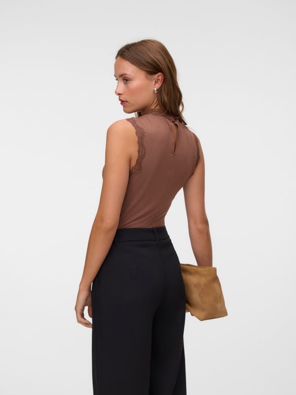Vero Moda 5715945710475 skjorte & top Top (tøj) V-hals Ærmeløs Modal, Nylon, Uld, Elastin