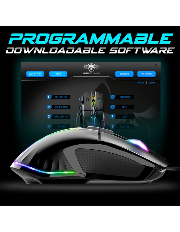 Miniatyrbillede 2 af 6: Spirit of Gamer PRO-M5 mus Spil Højre hånd USB Type-A Optisk 12800 dpi