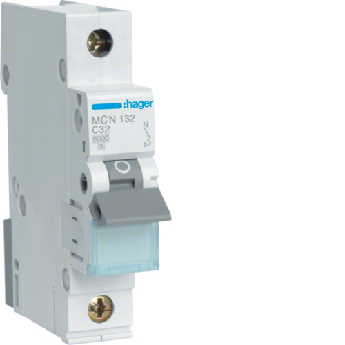 Hager LS-BRYTARE 1P 32A-C 6KA 1PLE / HAGER MCN132