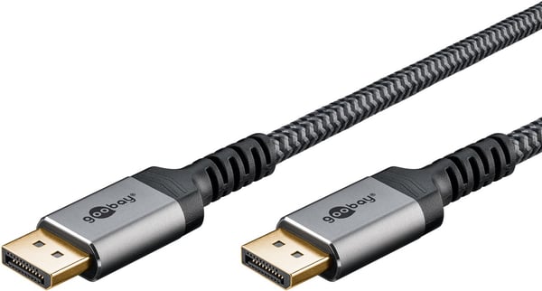 Miniatyrbillede 1 af 8: DisplayPort DP 1.4-kabel 8K Goobay Plus TEXTIL 2m